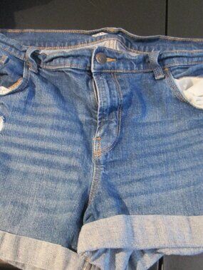 Ladies sz 16 Jean shorts OLD NAVY boyfriend mid rise